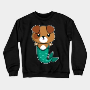 Cute Kawaii Puppy Mermaid Dog Lover Gift Girls Women print Crewneck Sweatshirt